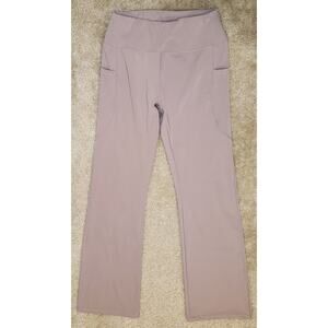 Yoga Fitness Performance High Waist Flare Taupe Pants Women Size Small